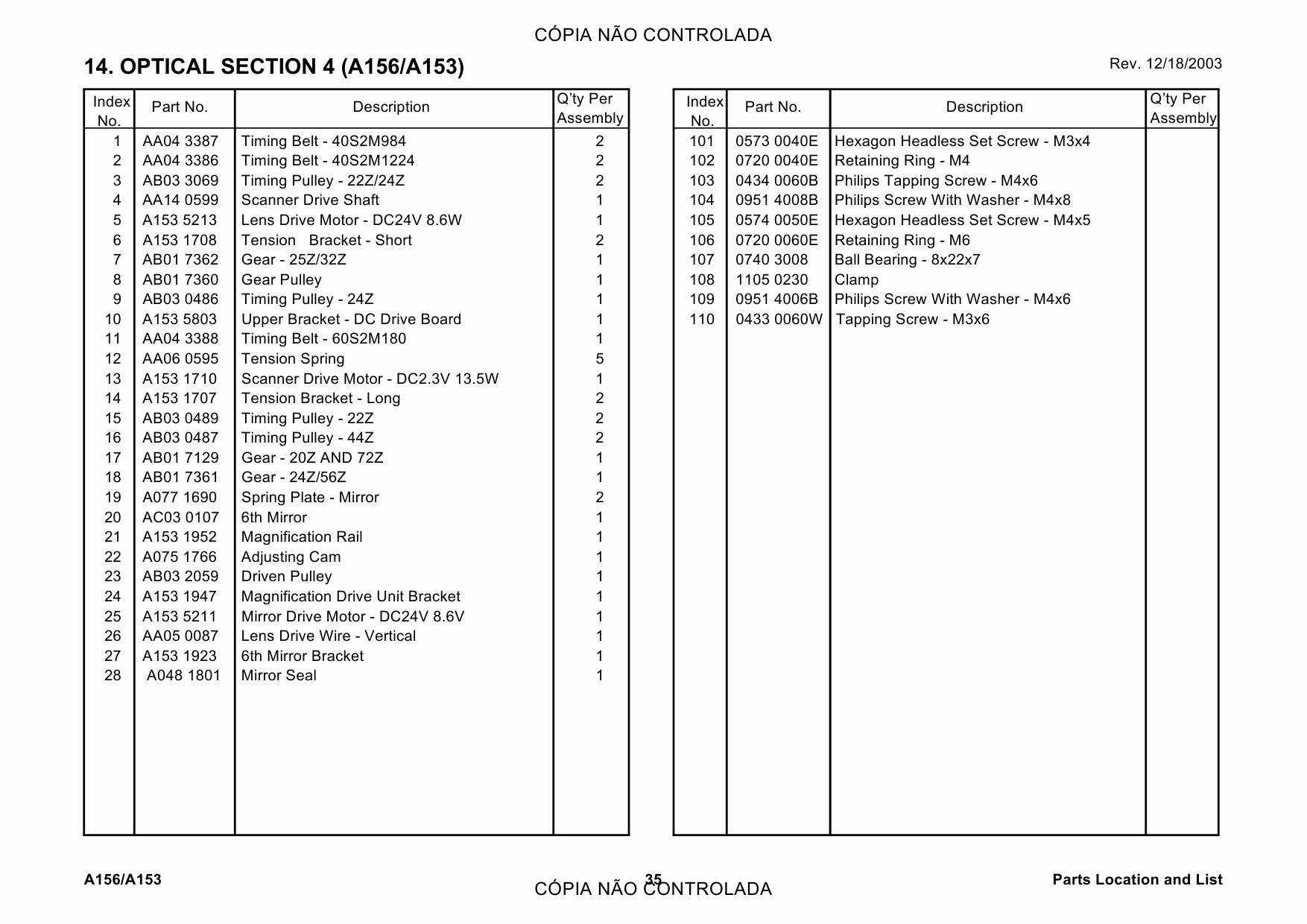 RICOH Aficio FT-4022 5850 A161 A207 Parts Catalog-2